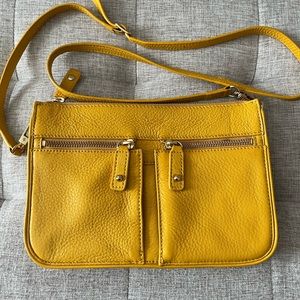 Talbots Yellow Pebbled Crossbody